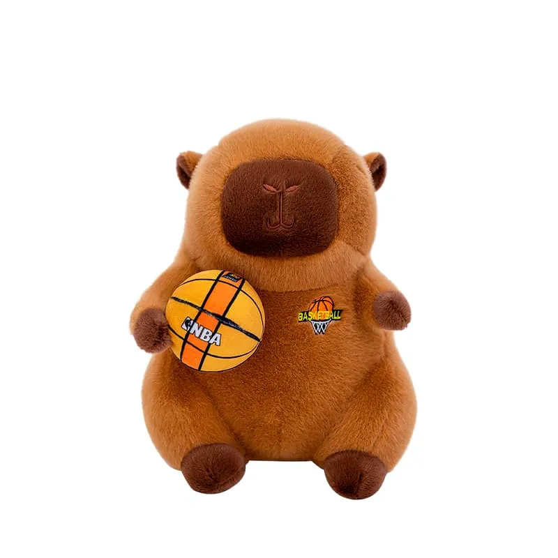 [0961-30] PELUCHE CAPIBARA BASKETBALL AMARILLO 40CM